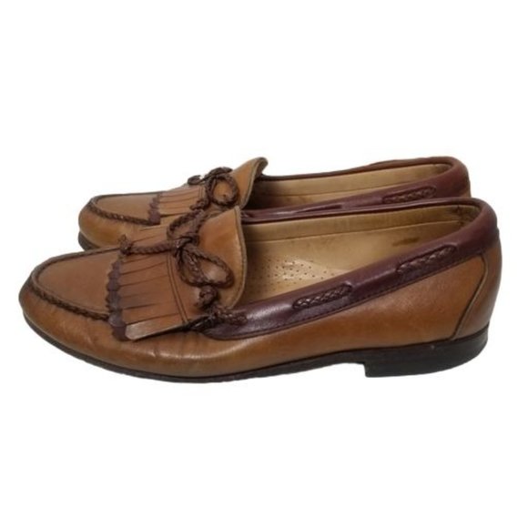 Allen Edmonds Mens 9.5D Brown Woodstock Leather Ta - Picture 5 of 10